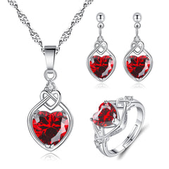 Heart-shaped Ruby Jewelry Suit